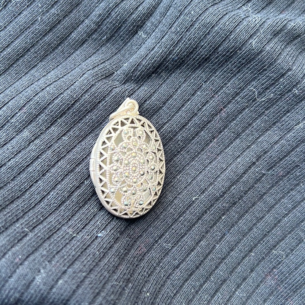 Vintage Sterling Silver and Marcasite Locket